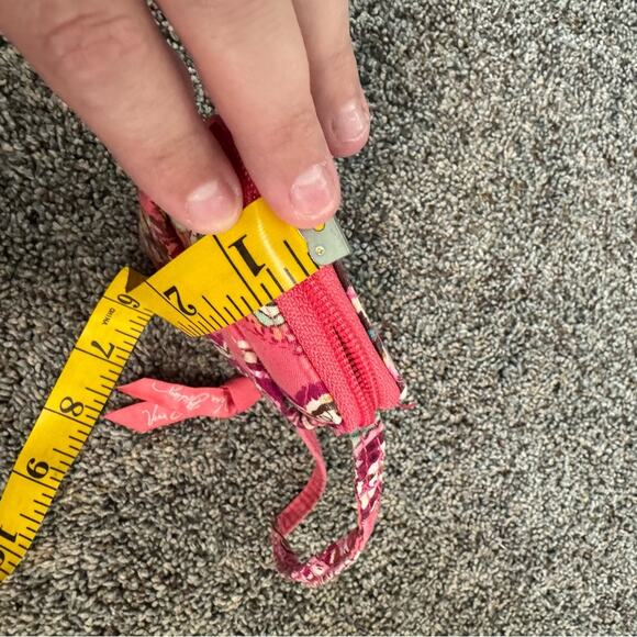 Vera Bradley Call Me Coral Pink Coin Purse Wristlet w/ Zipper & Clear Card Slot - Picture 13 of 14